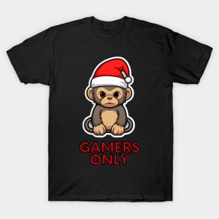 Gamers Only Christmas Monkey T-Shirt